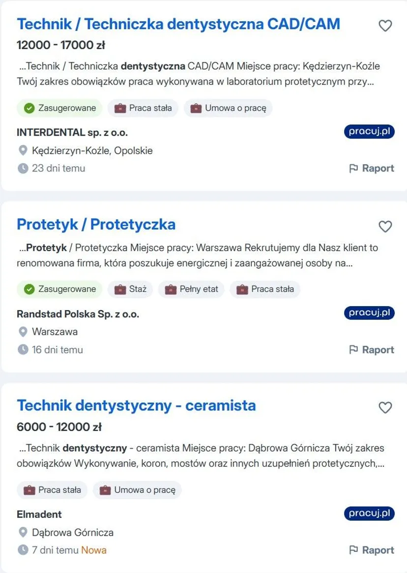 Tyle protetyk stomatologiczny zarabia na sztucznych zębach. W innych branżach można tylko pomarzyć