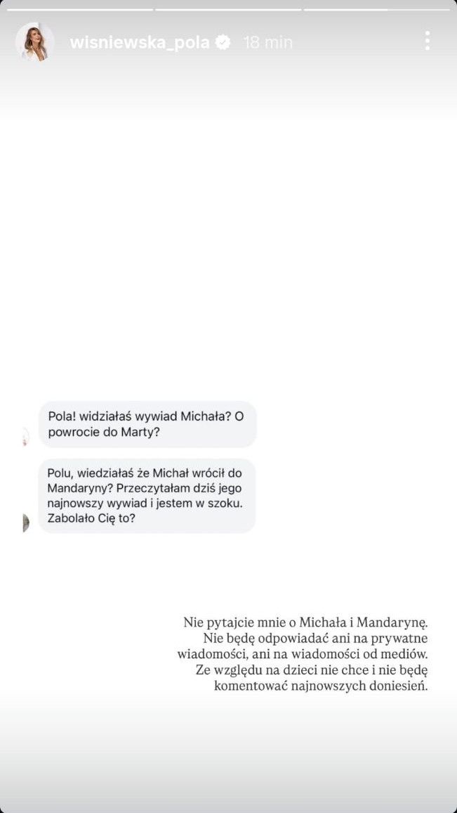 Czy Michał Wiśniewski naprawdę wrócił do Mandaryny? Pola Wiśniewska przerwała milczenie