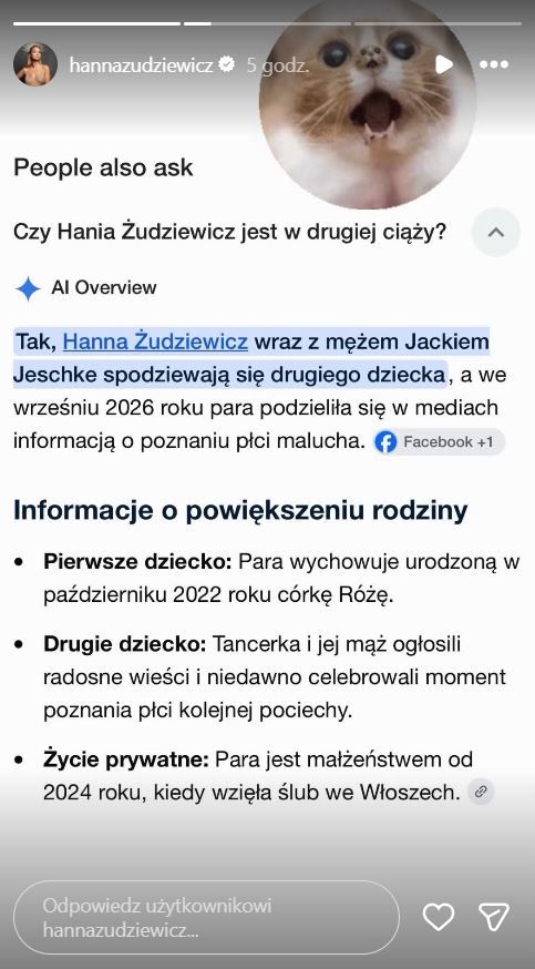 Hania Żudziewicz wyczytała, że jest w drugiej ciąży. Tak zareagowała