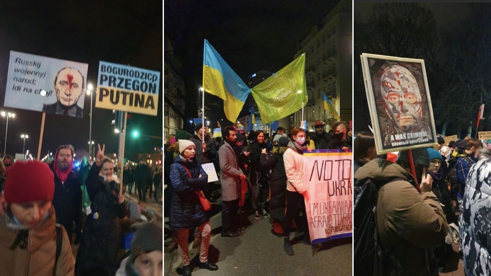 Rosja zaatakowała Ukrainę: Protest w Warszawie