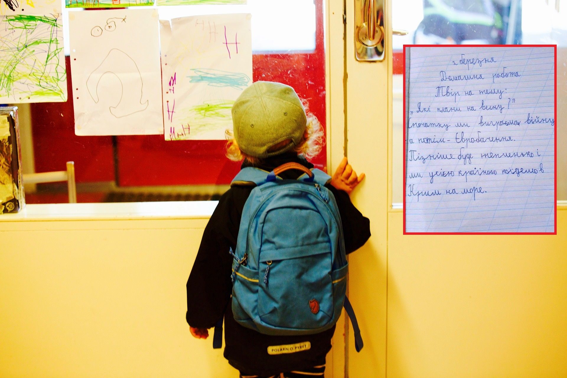 wzruszająca praca domowa ucznia z ukraińskiej szkoły