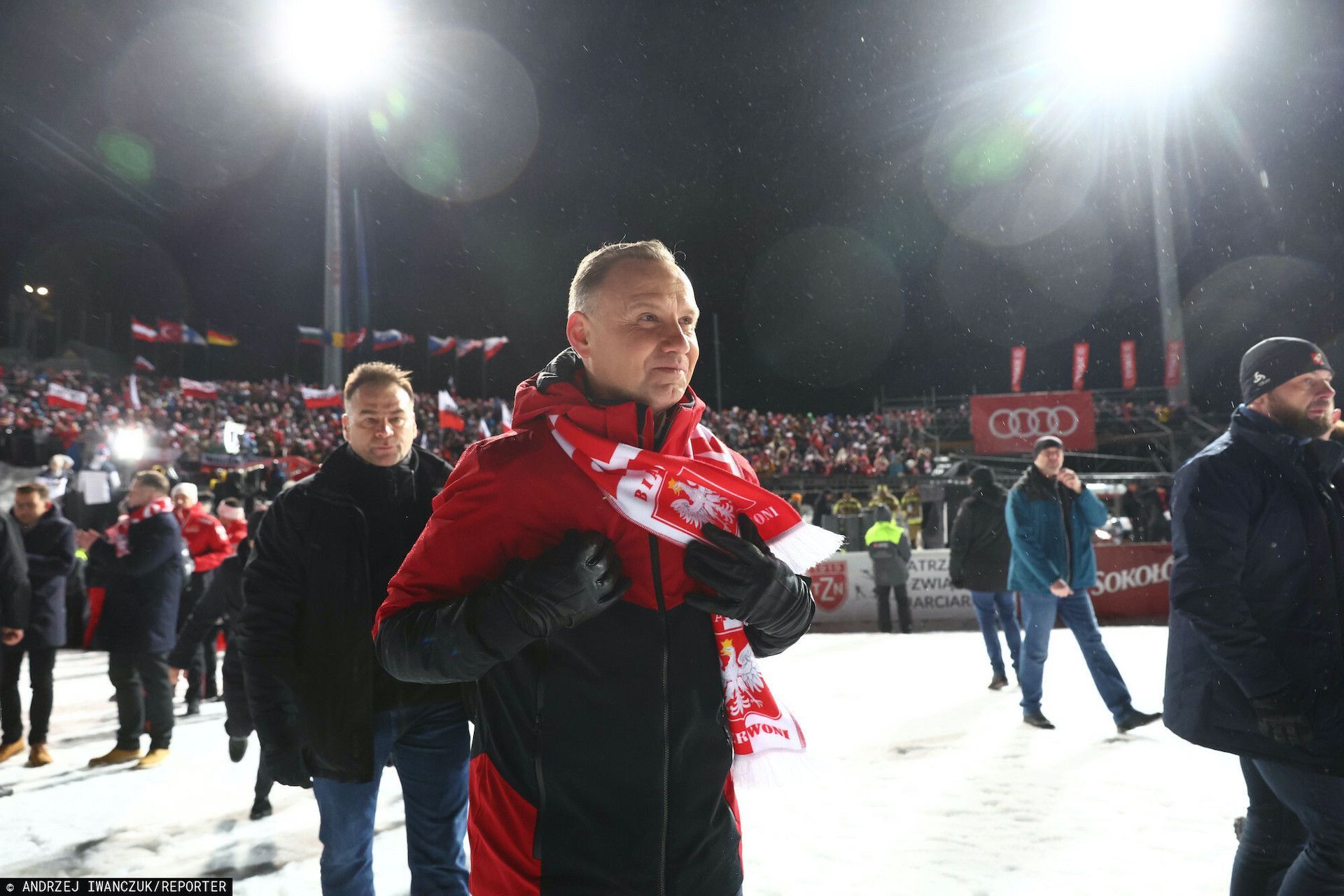 Andrzej Duda stał się obiektem żartów na skoczni w Zakopanem