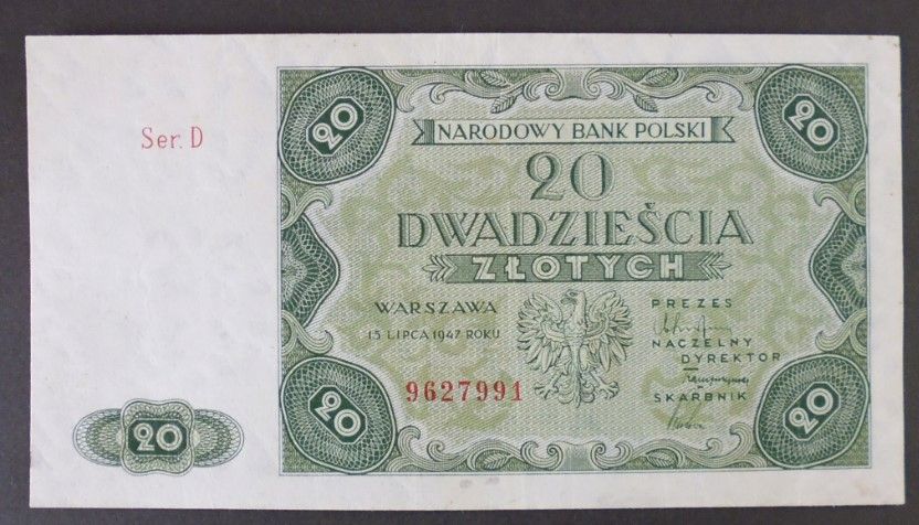 20 złotych PRL Seria D 1947 Mił.130