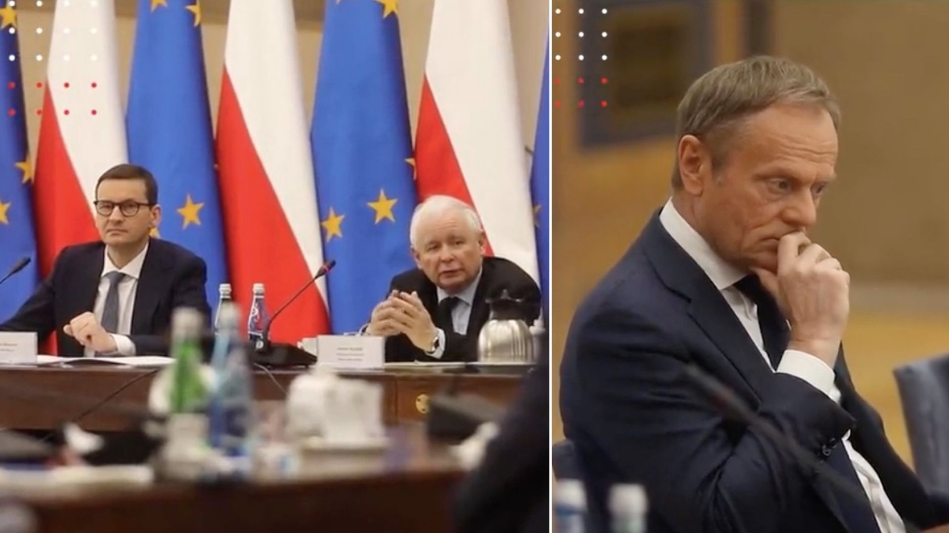 Kulisy spotkania w Kancelarii Premiera: Jarosław Kaczyński mówił o "czarnym scenariuszu" i... nie patrzył na Donalda Tuska