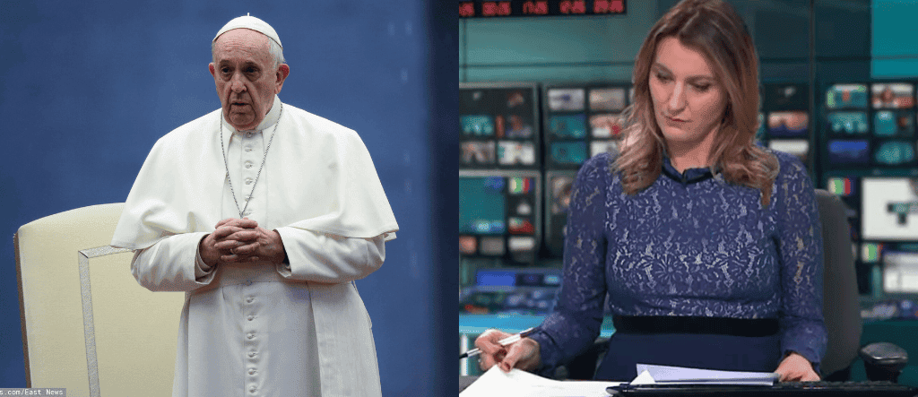 Papież Franciszek/Prezenterka ITV