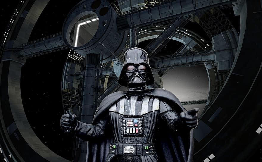 Darth Vader z Gwiezdnych Wojen.