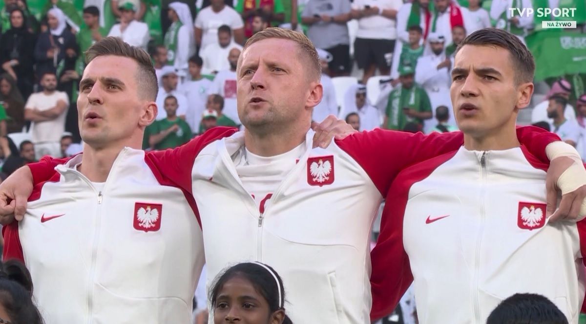 Arkadiusz Milik,Kamil Glik, Jakub Kamiński podczas meczu reprezentacji Polski