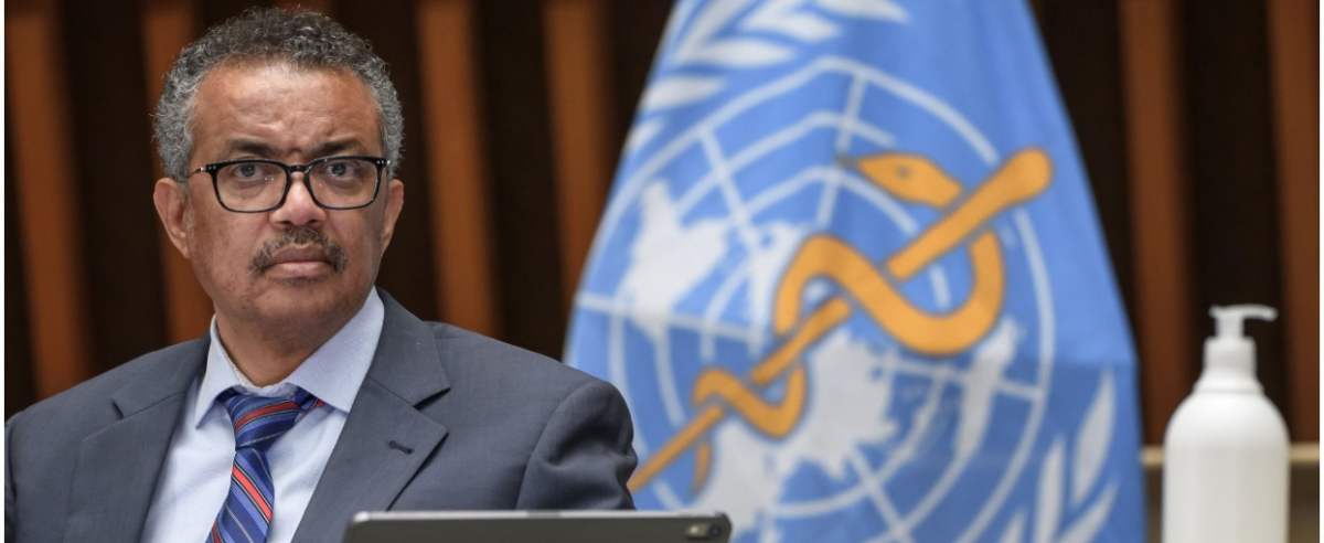 World Health Organization (WHO) Director-General Tedros Adhanom Ghebreyesus attends a press conference organised by the Geneva Association of United Nations Correspondents (ACANU) amid the COVID-19 outbreak, caused by the novel coronavirus, on July 3, 202