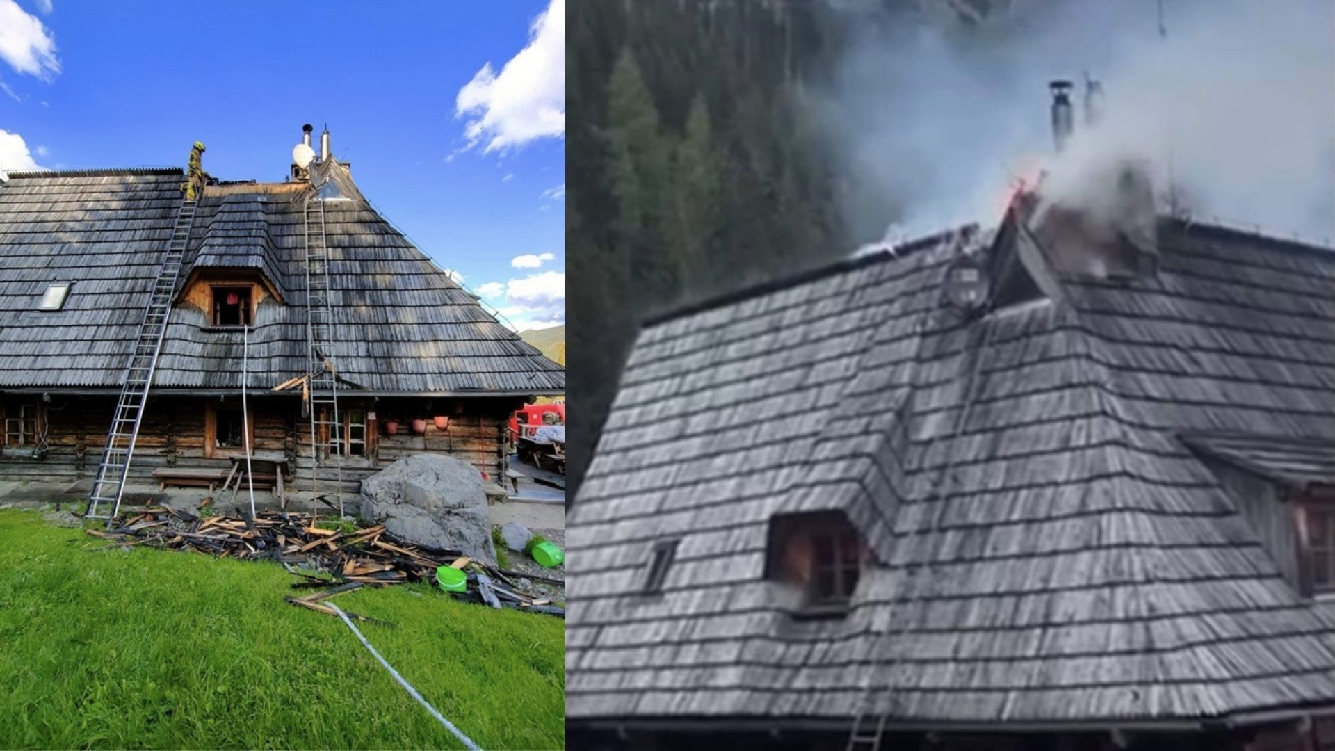 Pożar schroniska na Hali Kondratowej w Tatrach