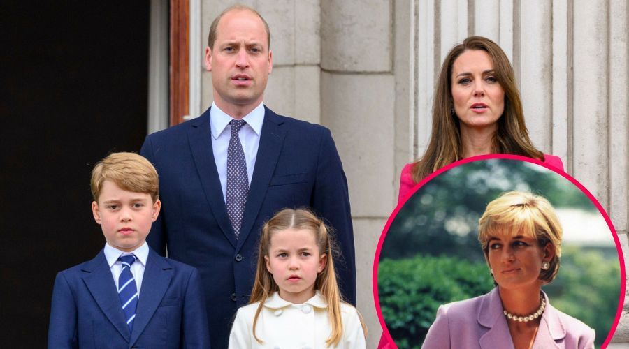 Książę William z rodziną i księżna Diana