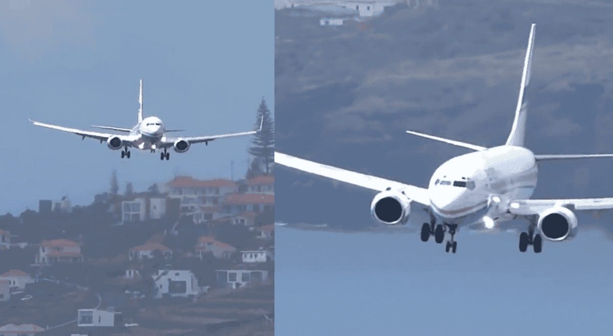 Polski samolot miał wylądować na Maderze, gdy nagle zerwał się silny wiatr. Jest nagranie
