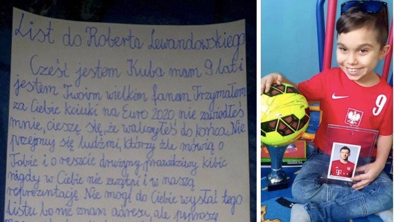9-letni Kuba napisał do Roberta Lewandowskiego list
