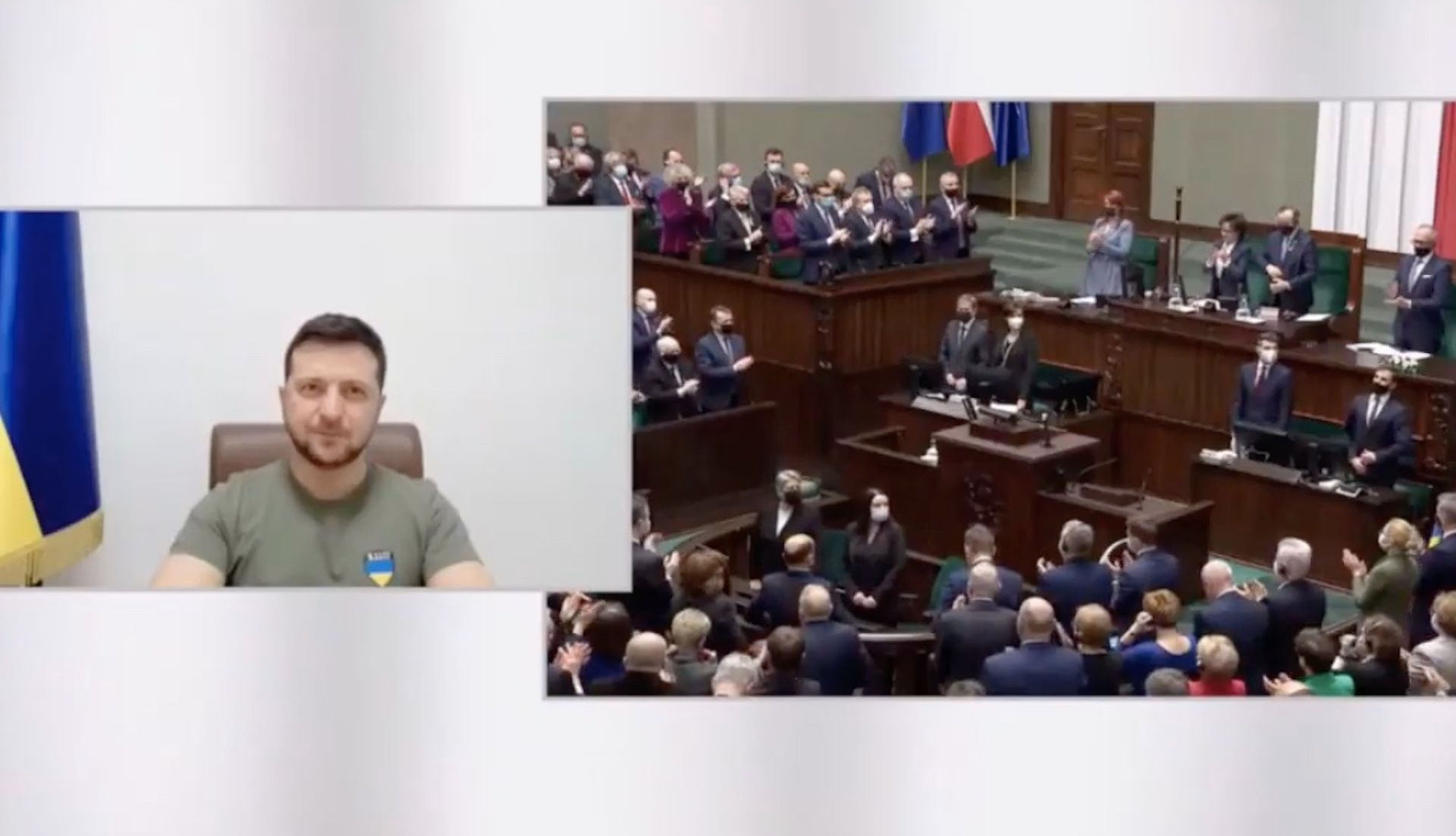 Wołodymyr Zełenski przemówił do polskich polityków w Sejmie