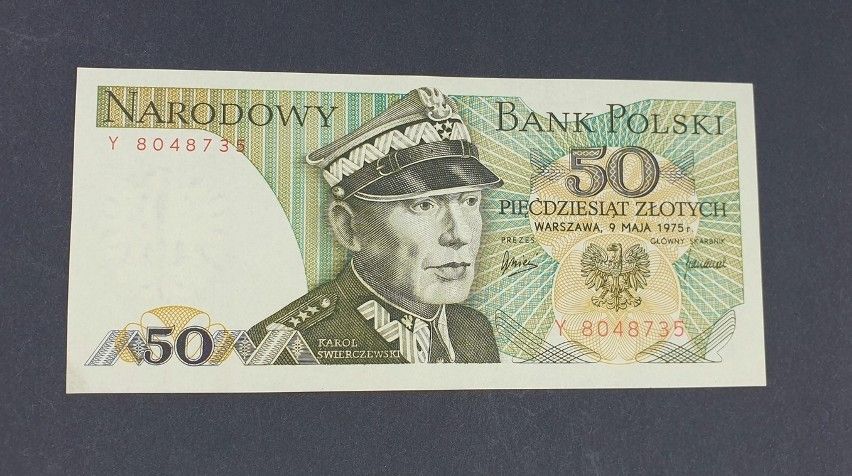 50 Złotych Polska PRL 1975 seria Y st. UNC