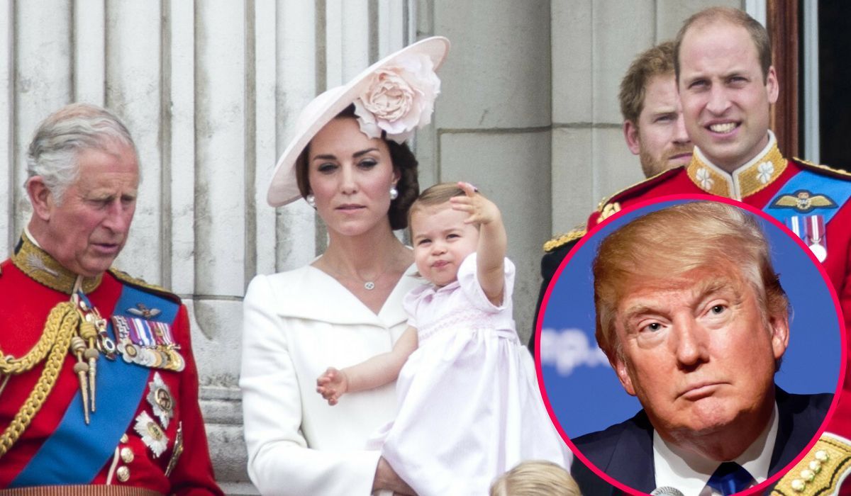 Król Karol, księżna Kate, książę Willia, Donald Trump Ea