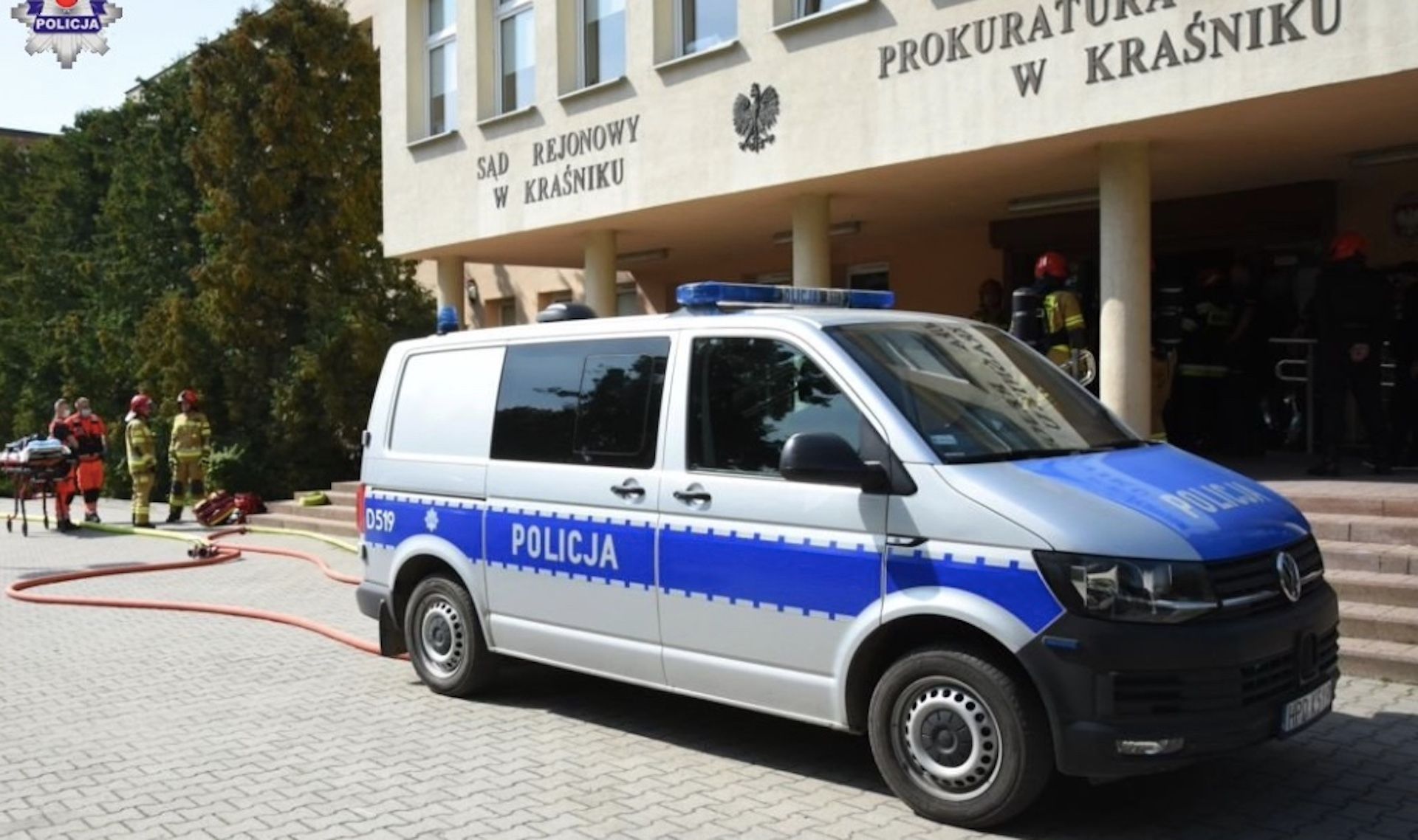 Mężczyzna oblał się benzyną i groził, że podpali się w budynku sądu w Kraśniku