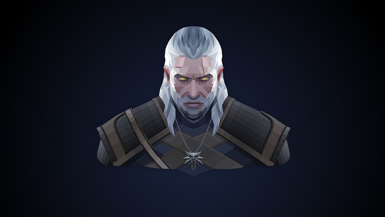 Popiersie Geralta z Riwii. Bohatera książek i gier z serii Wiedźmin.