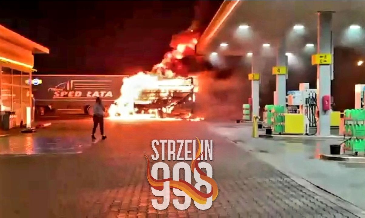Bus spłonął na stacji benzynowej. Mogło dojść do tragedii