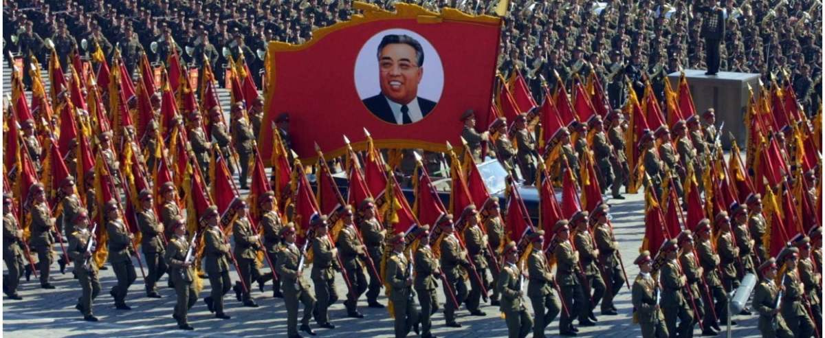PHOTO: EAST NEWS/XINHUA (051010) -- PYONGYANG, Oct. 10, 2005 (Xinhua) -- Soldiers of the Democratic People's Republic of Korea (DPRK) parade in its capital city of Pyongyang to mark the 60th founding anniversary of the Workers' Party of Korea (WPK), the r