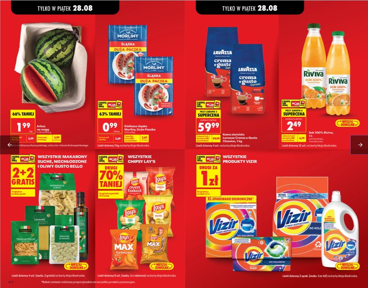 Szalone promocje w Biedronce. Produkty za grosze, akcje 1+1, a nawet 6+6. Czas tylko do 30 sierpnia