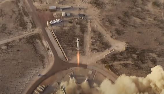 Start rakiety New Shepard z 12 października 2020 roku. Tytuł: Blue Origin NS-13: New Shepard launch and landing, 13 October 2020