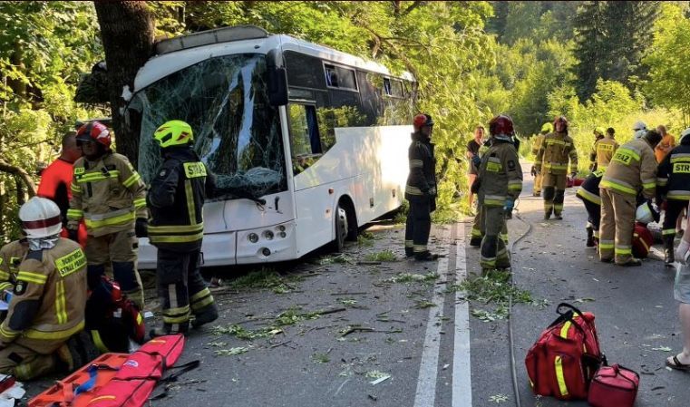 Wypadek autobusu na Dolnym Śląsku