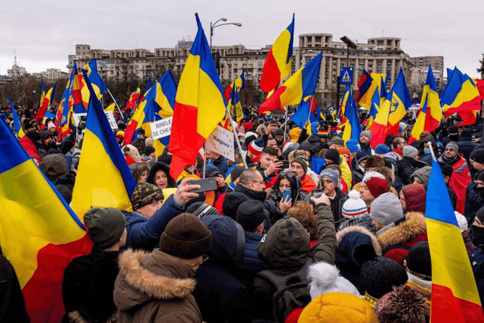Protesty antyszczepionkowców w Bukareszcie