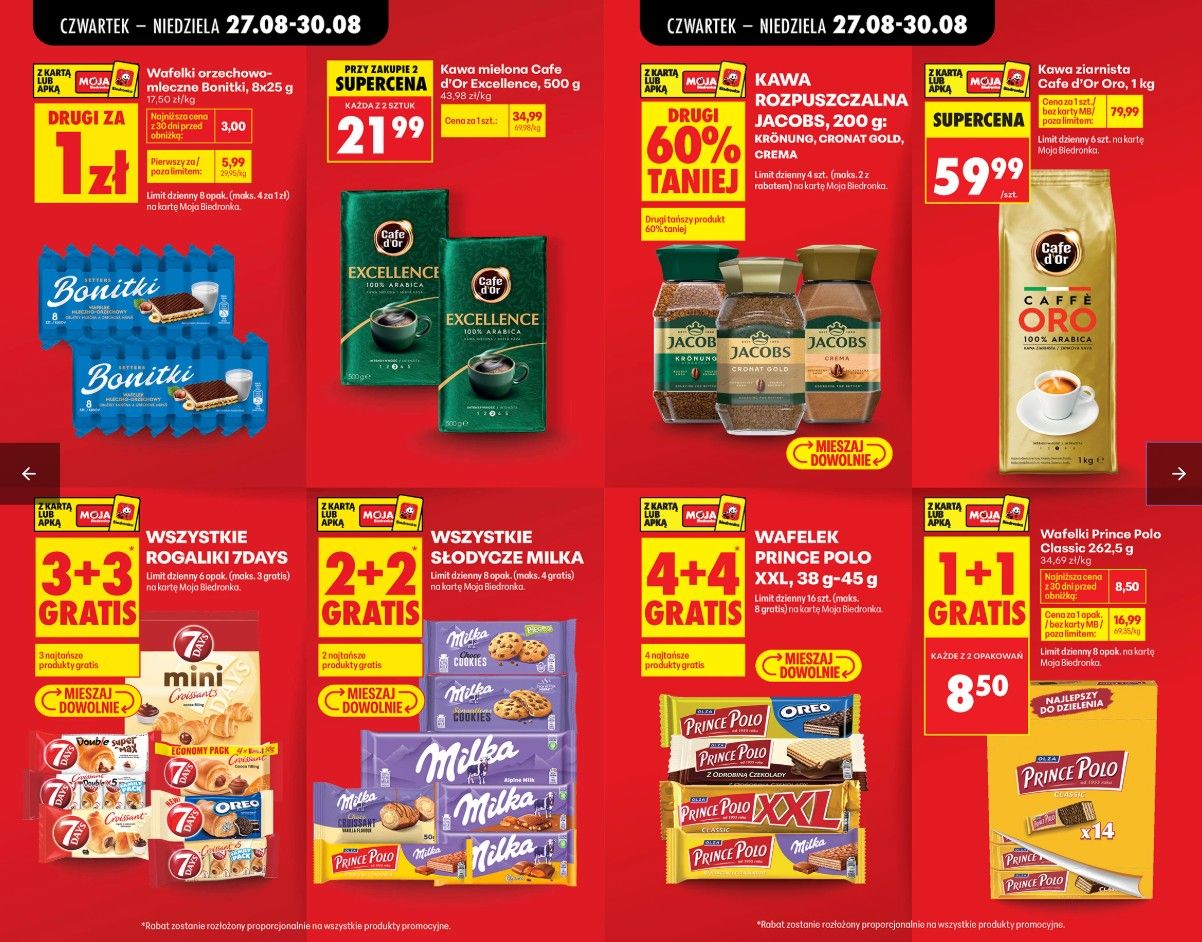 Szalone promocje w Biedronce. Produkty za grosze, akcje 1+1, a nawet 6+6. Czas tylko do 30 sierpnia