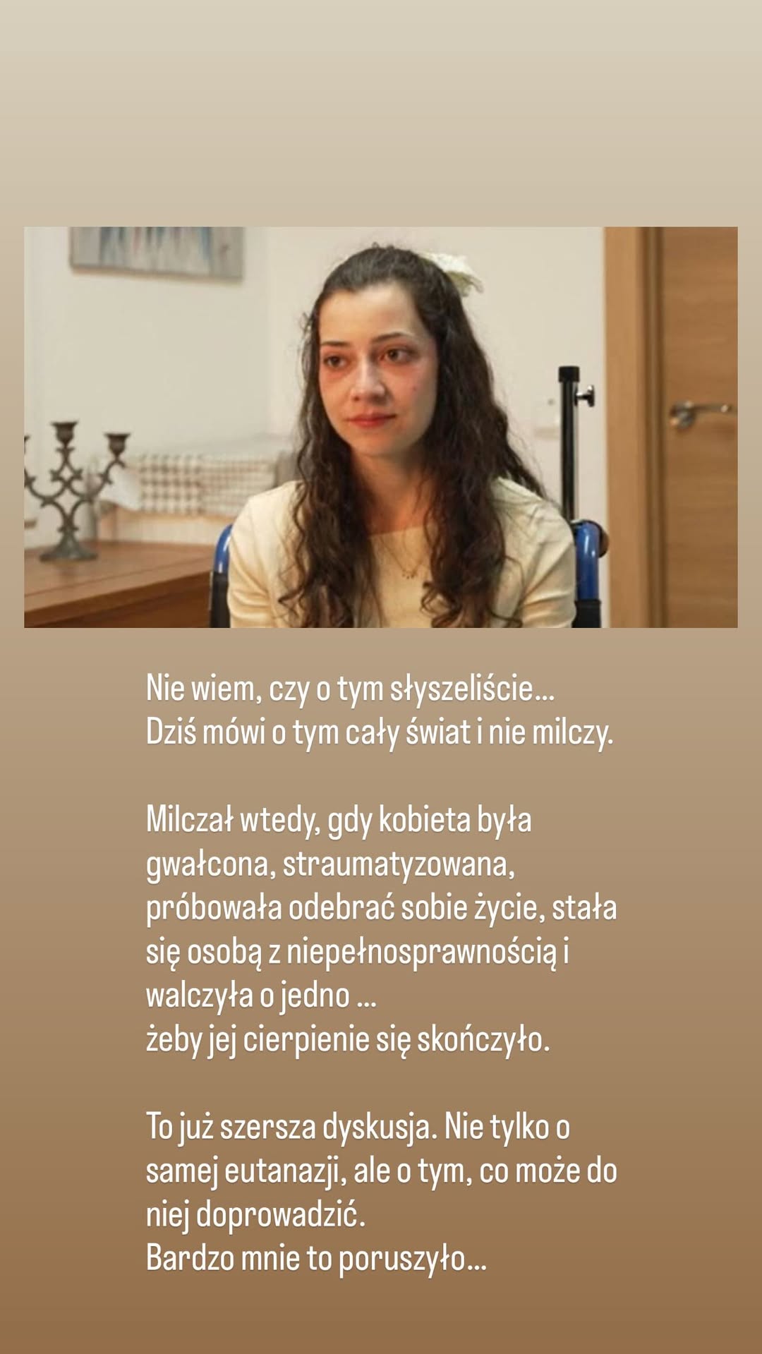 Znana polska gwiazda wstrząśnięta historię Noeli, która dokonała eutanazji. Padły słowa, których nie da się zapomnieć