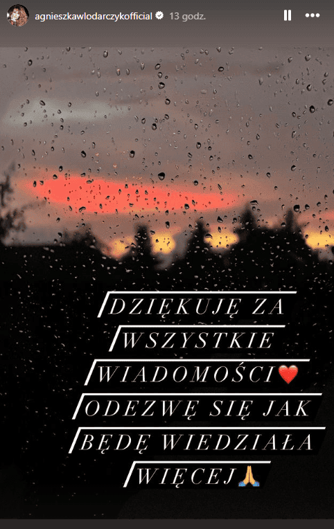 Agnieszka Włodarczyk dziękuje za wsparcie, fot. Instagram