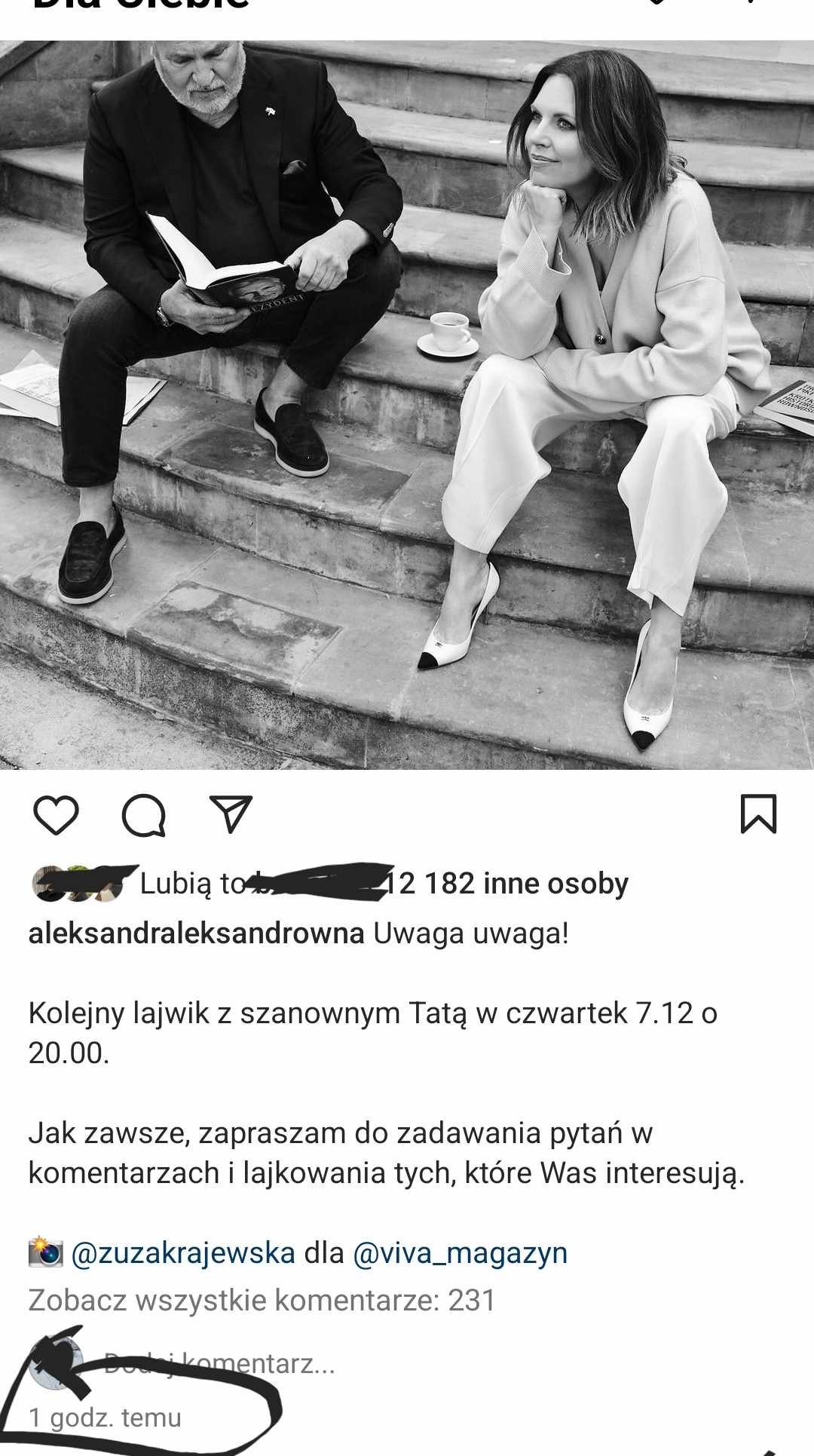 Aleksandra Kwaśniewska, fot. screen Instagram 