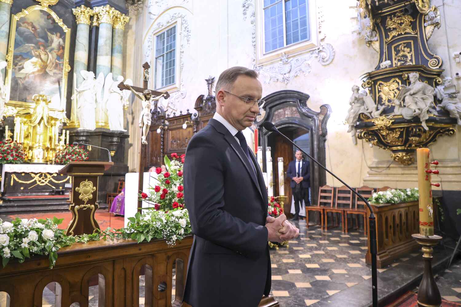 Andrzej Duda - Pogrzeb Jacka Zielińskiego, fot. AKPA