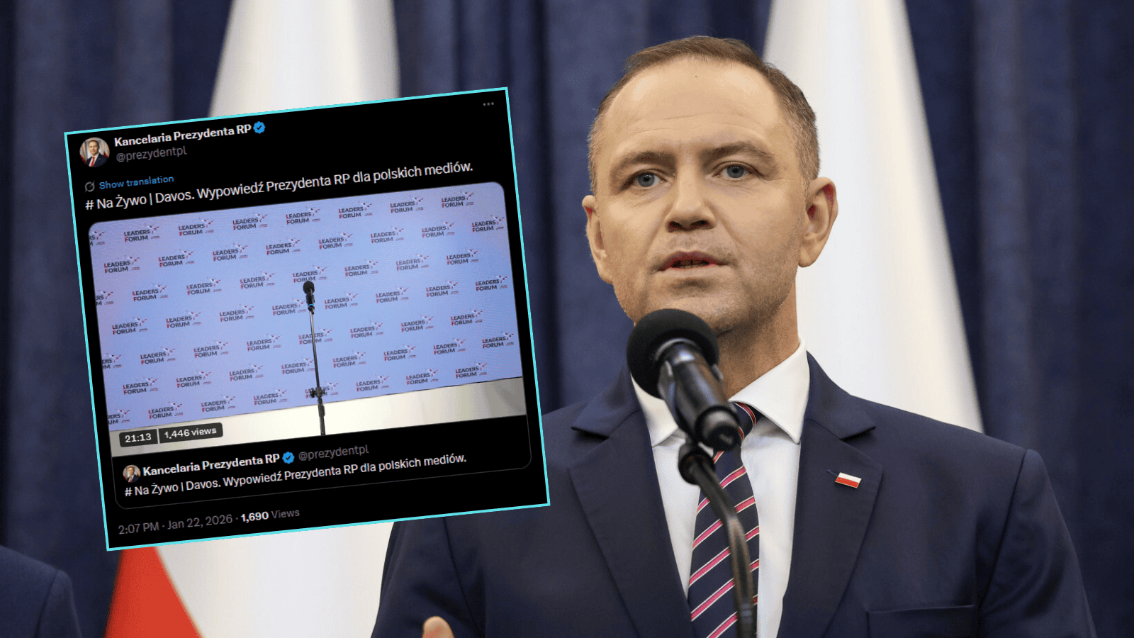 Nawrocki spotkał się z Trumpem w Davos. Prezydent zabrał głos na konferencji prasowej