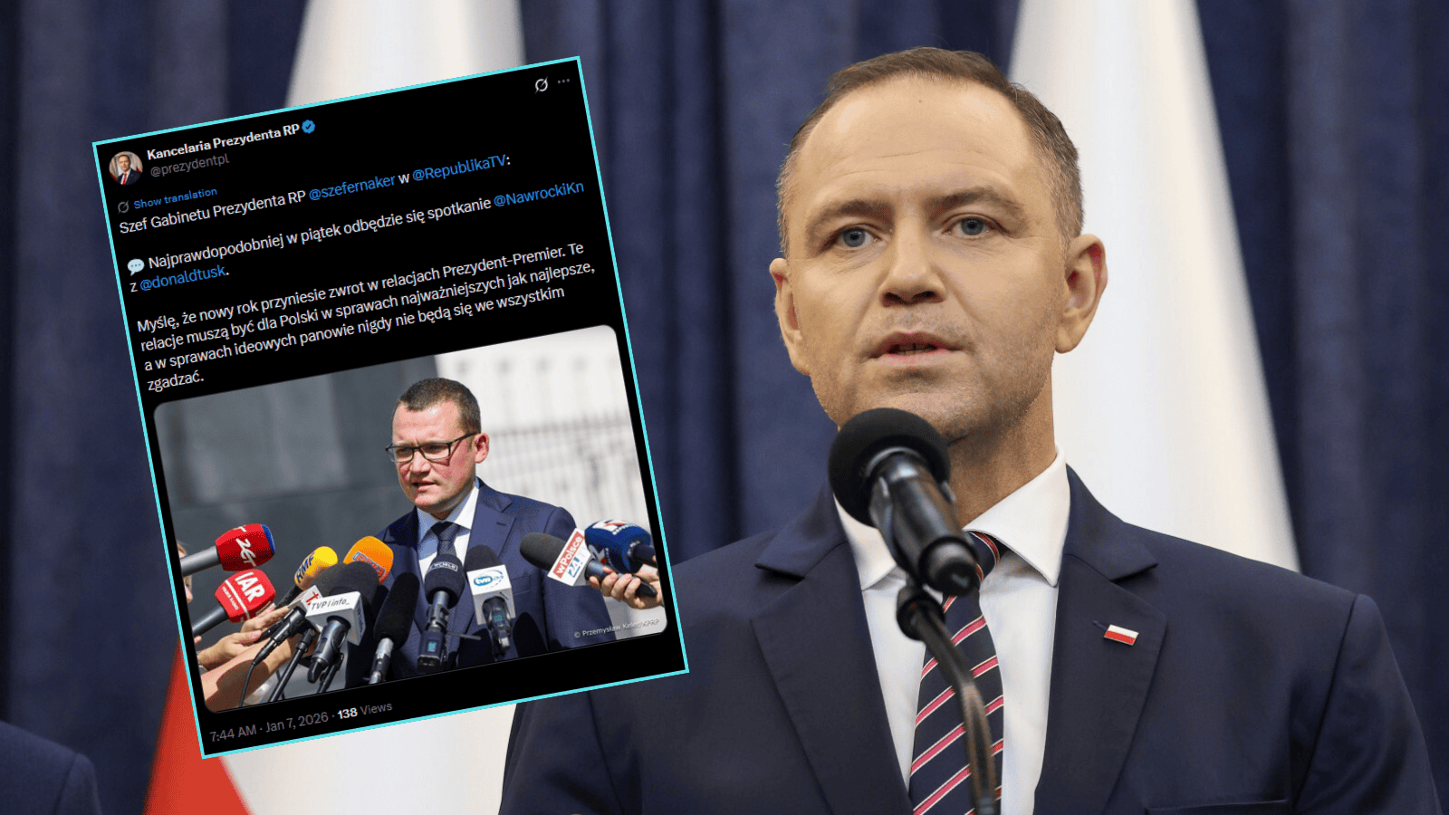 Kancelaria Prezydenta wydała oświadczenie. Podano termin spotkania Nawrockiego i Tuska