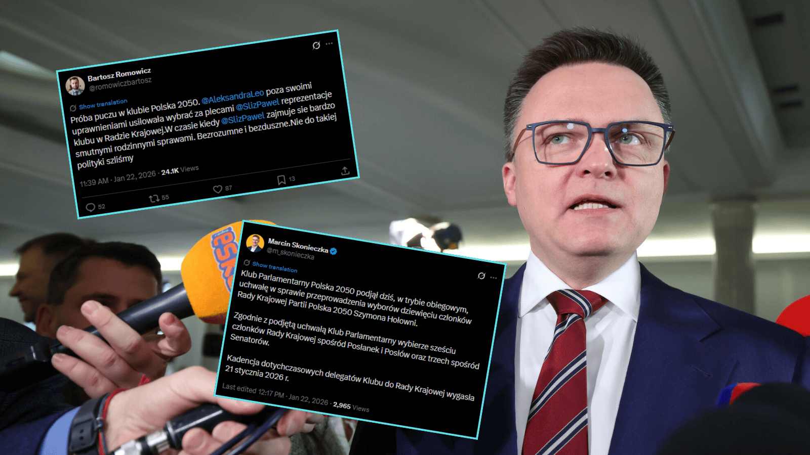 Wojna w Polsce 2050. Chaos się pogłębia. Teraz Hołownia zabiera głos. Dolał oliwy do ognia