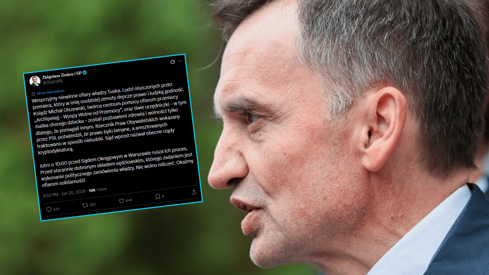 Polityczna burza przed procesem w Warszawie. Ziobro apeluje o solidarność, internauci odpowiadają krytyką