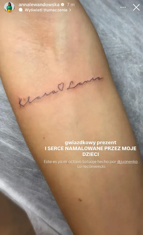 Anna Lewandowska z nowym tatuażem. Niecodzienny wzór zaprojektowały jej córki.