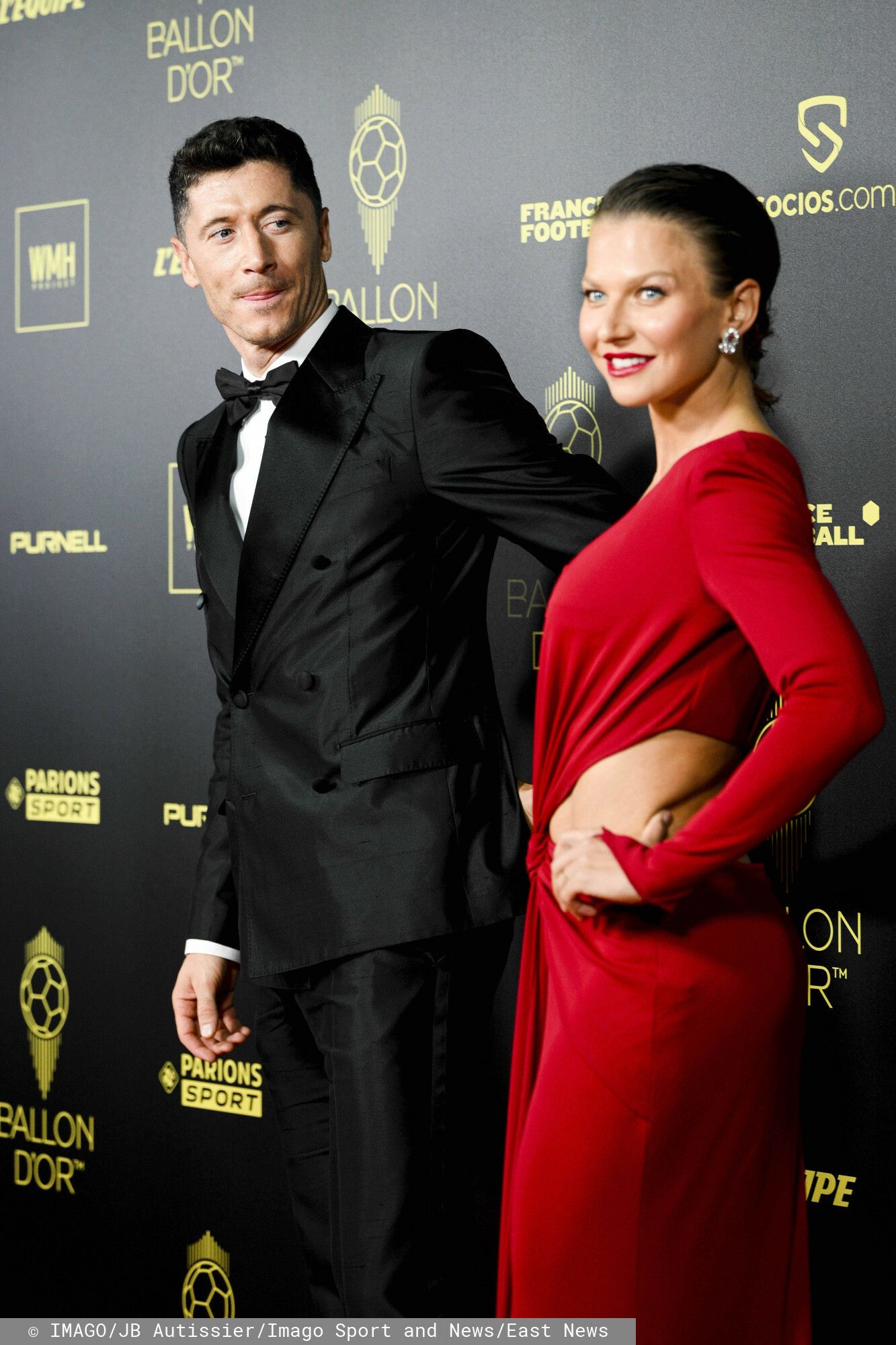 Anna i Robert Lewandowscy na ceremonii wręczenia Złotej Piłki 2022, fot. EastNews