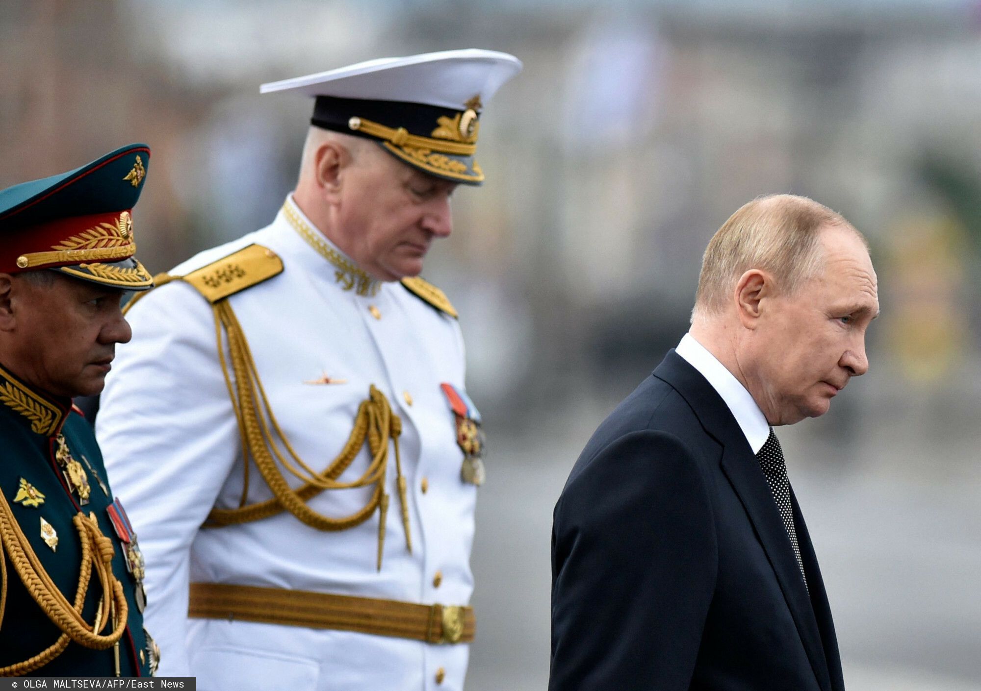 Władimir Putin na paradzie w Moskwie