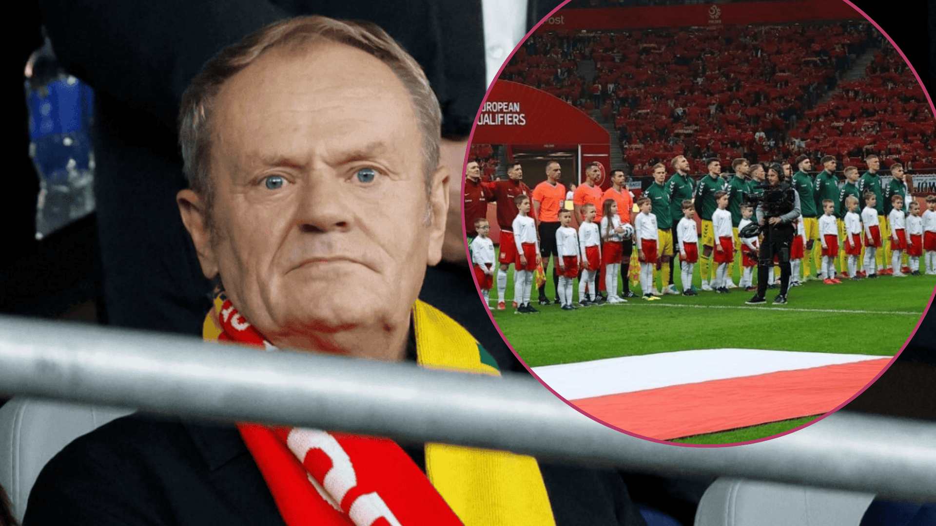 Premier Tusk obrzydliwie zaatakowany banerem na meczu Polska-Litwa. Sceny na trybunach
