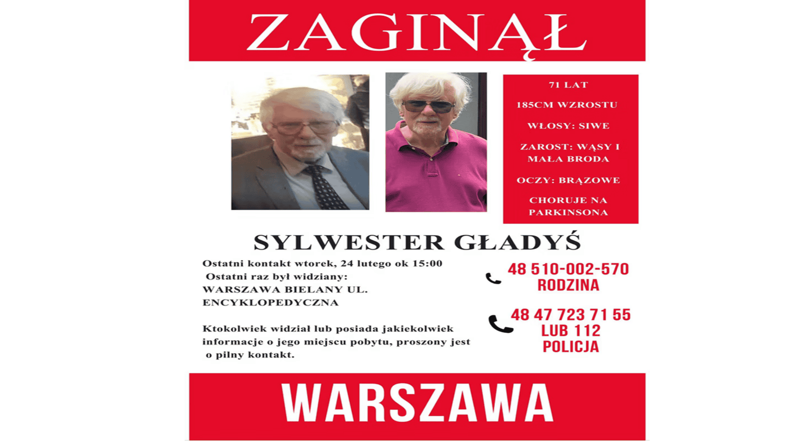 Zaginął doktor Politechniki Warszawskiej. Wstrząsający apel córki. "Jest nam niewyobrażalnie ciężko"