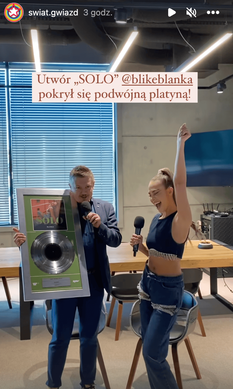 Blanka z podwójnie platynową płytą za singiel 