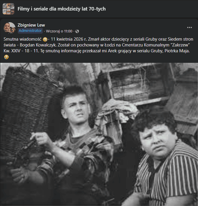 Dziecięca gwiazda PRL nie żyje. Do fanów właśnie dotarły smutne wieści