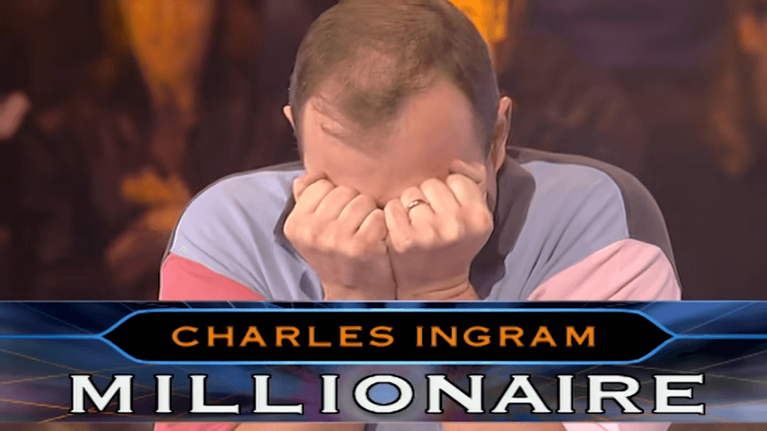 Charles Ingram w programi „Who Wants To Be A Millionaire”, fot. kadr z programu „Who Wants To Be A Millionaire” prod. ITV 4.png