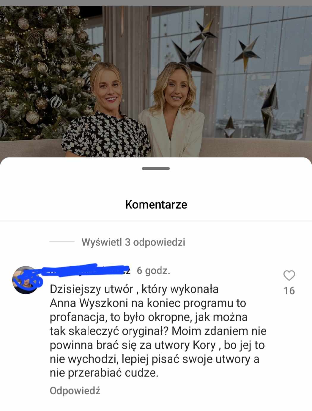 Anna Wyszkoni w ogniu krytyki, fot. screen Instargam/DDTVN