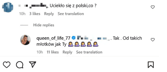 Dagmara Kaźmierska odpowiada internautom, fot. Instagram