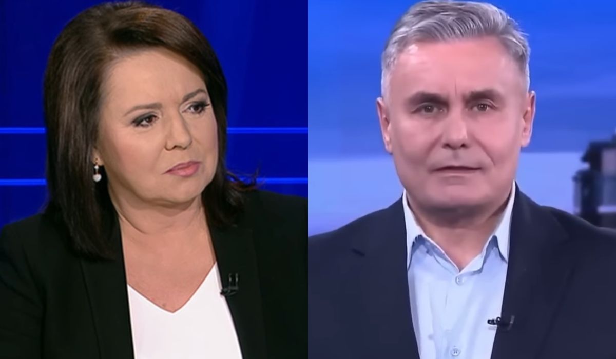 Danuta Holecka i Marek Czyż, fot. kadry z "Wiadomości" TVP1