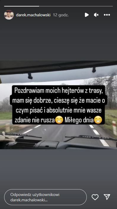 Dariusz z programu „Rolnik szuka żony” pozdrawia hejterów, fot. Instagram darek.machalowski.JPG