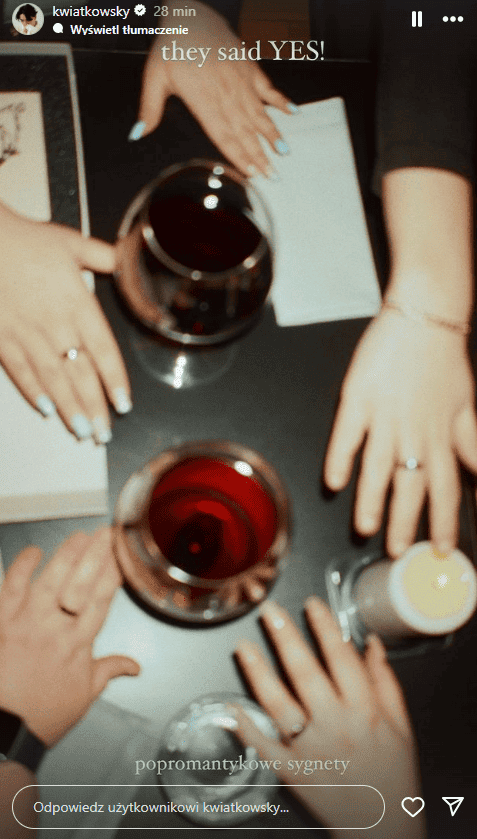 Dawid Kwiatkowski na romantycznej kolacji. Przytulasy zostały uwiecznione na zdjęciu! fot. Instagram