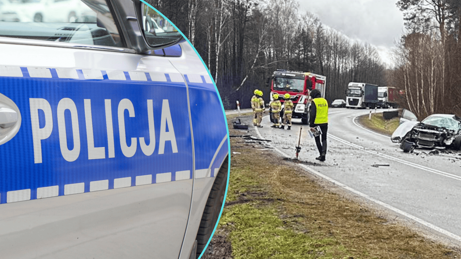 Poważny wypadek na trasie pod Bełchatowem. Służby w akcji, droga całkowicie zablokowana